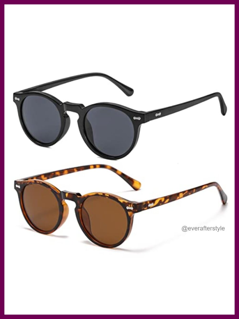 Polarized Round Sunglasses UV400 Acetate Unisex Retro Full Frame